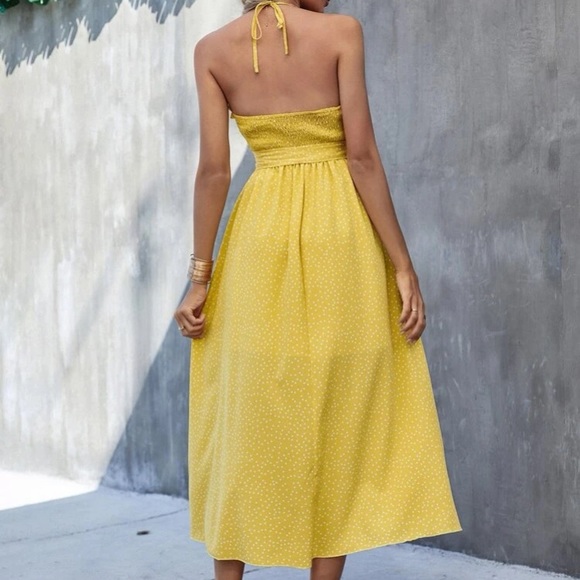 Polka dot shirred cami dress - Picture 3 of 6